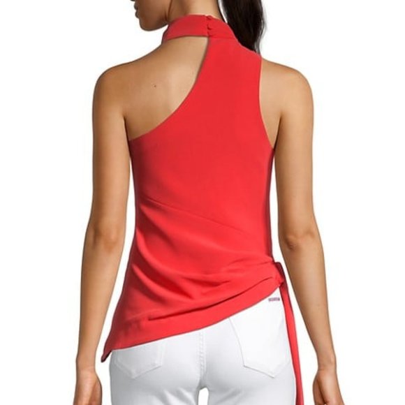 NWT - Hot Pink cinq a sept One-Shoulder Choker Top - Size Medium - Picture 2 of 10